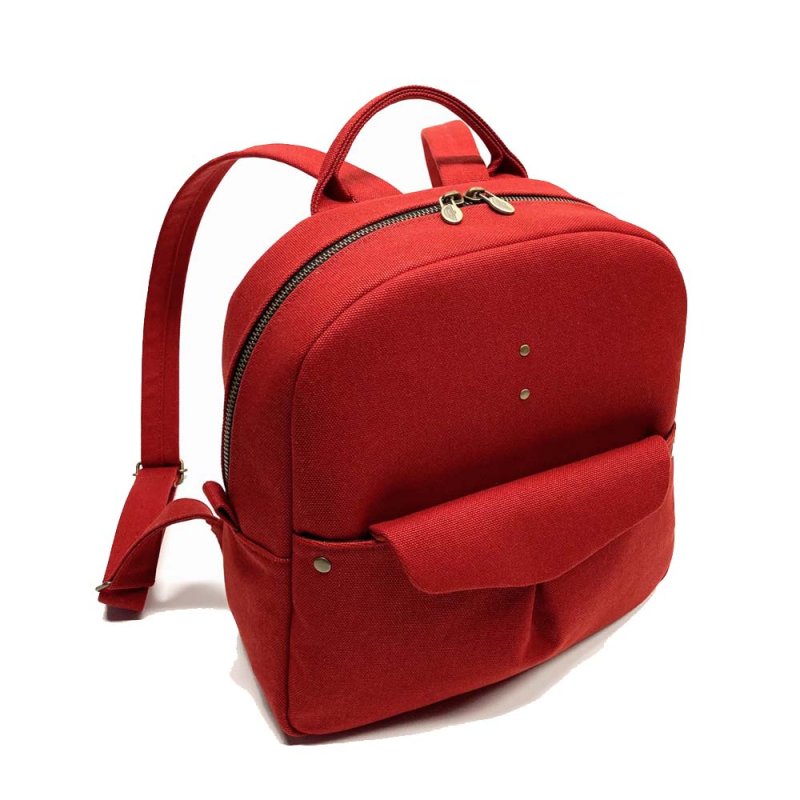 画像2: 帆布リュック＝ビートル　［カラー：赤］ (2)