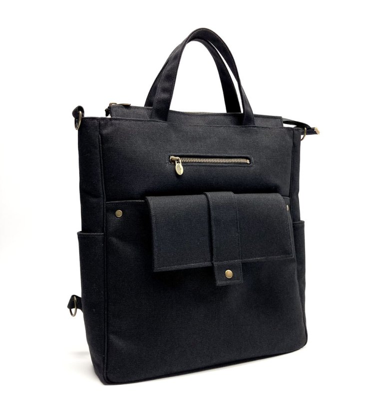 画像2: 帆布３wayバッグ＝ユナイテット　［カラー：黒］ (2)