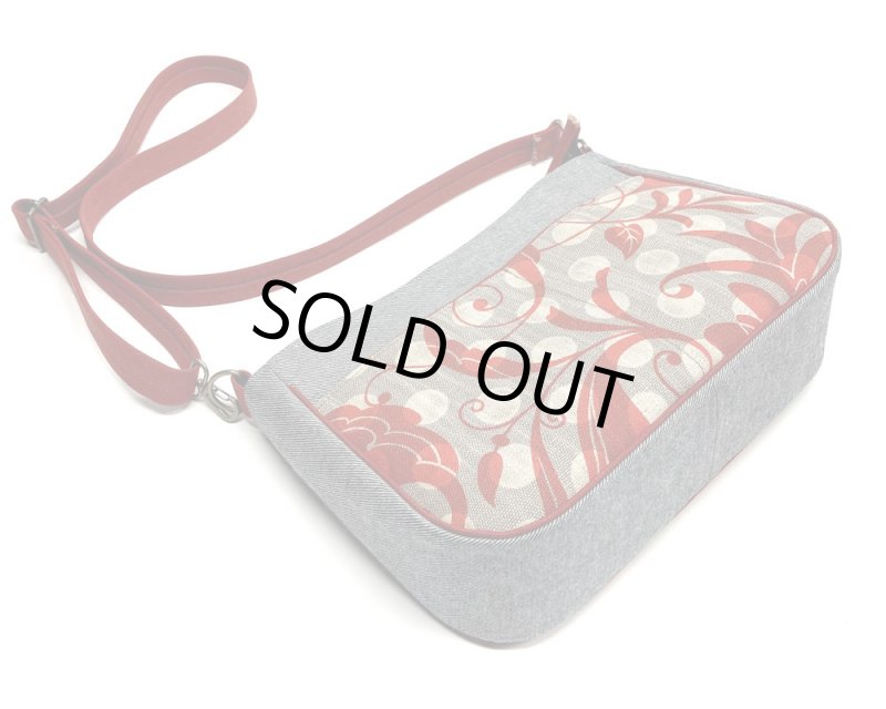 画像4: デニム製＝パターンショルダー　［カラー：赤更紗×シャンブレー］ (4)