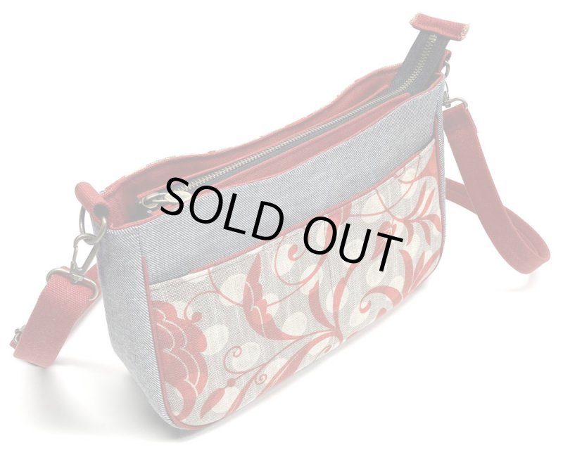 画像3: デニム製＝パターンショルダー　［カラー：赤更紗×シャンブレー］ (3)